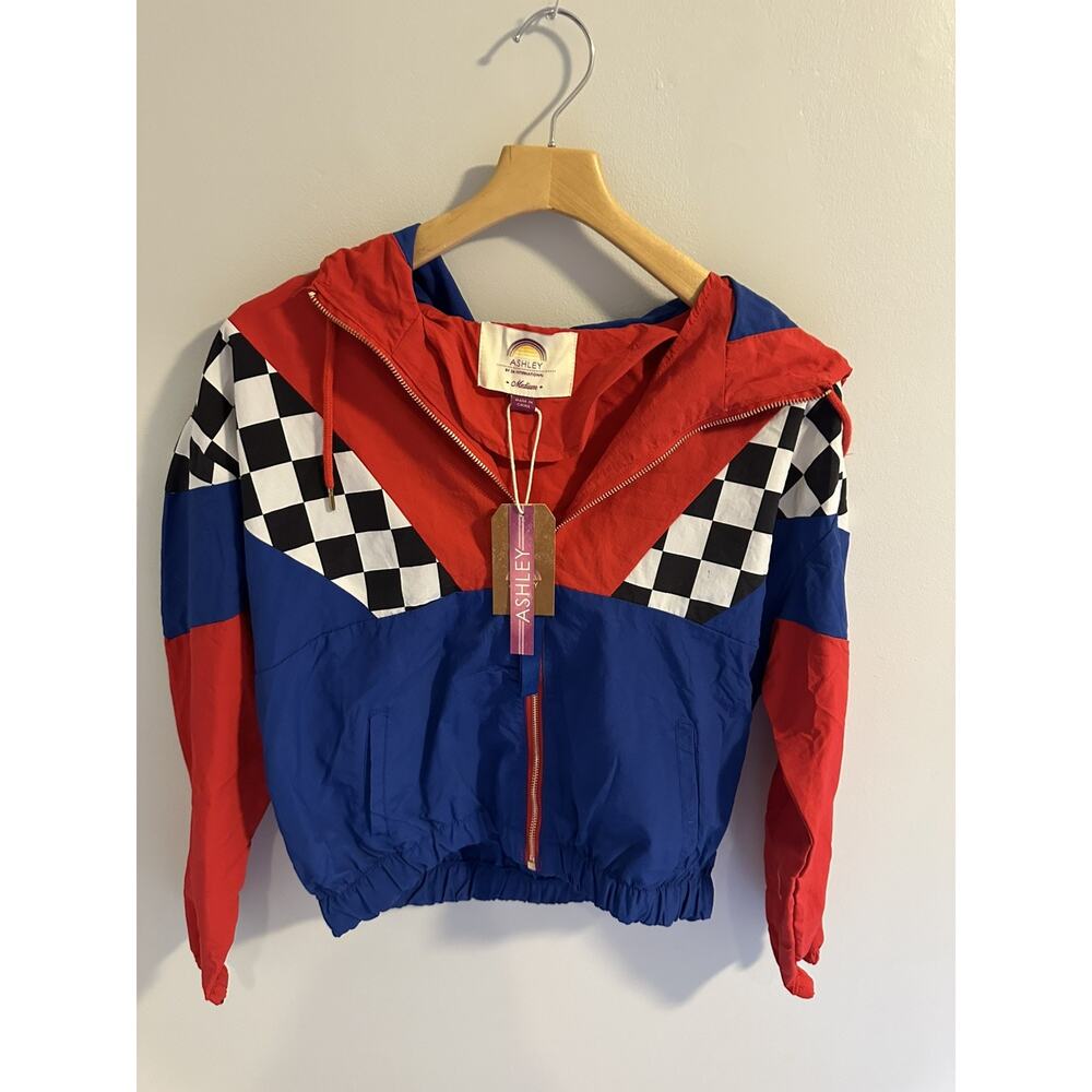 Y2K Ashley by International Colorblock Windbreaker Jacket NWT | 90s Zip Up M